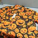TUNEVUSE Men Halloween Shirts Adult Pumpkin Print Long Sleeve Casual Button Down Shirt Costumes Size 3XL