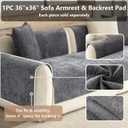 Non Slip Couch Cover, Washable Couch Cover for 3 Cushion Couch Sofa L Sharped Sofa, Cozy Couch Protector Pet Friendly(Dark Gray,36"x36")