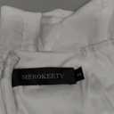 MEROKEETY Women's Long Sleeve Wedding Guest Formal Dress Fall Winter Ruched Bodycon Mesh Cocktail Party Midi Dresses (White), S