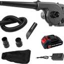 Leaf Blower Cordless, Mini Leaf Blower with Battery and Charger, Handheld Battery Powered Electric Leaf Blower, 2-in-1 Portable Blower &Vacuum for Lawn Care, Dust/Snow Blowing