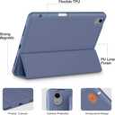 Akkerds Compatible with iPad Air 11 Inch Case 8th/7th/6th Generation (M4/M3/M2) 2026/2025/2024, for iPad Air 5th/4th Generation Case 10.9 Inch 2022/2020 with Pencil Holder[Auto Sleep/Wake], Blue Gray