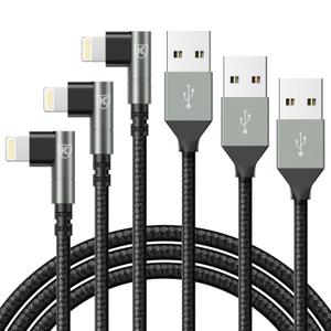 iPhone Charger 10FT,3Pack 90 Degree Charging Cable, [Apple MFi Certified] Long Lightning Cable Fast Charging Cord Compatible for iPhone 14/13/12/11/Pro/Max/Mini/X/Plus/8/7/6/5S/SE/Plus/iPad (Grey)