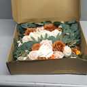 Olalaka Burnt Orange Artificial Wedding Arch Flowers Kit (Pack of 3) with 26Ft Terracotta Shiny Arch Draping Fabric for DIY Wedding Party Ceremony Reception Backdrop Floral Decoration