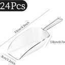 Jinei 24 Pcs Multi Purpose Ice Scoops Acrylic Clear Plastic Scoop for Containers Candy Popcorn Food Ice Cream Dessert Canisters Jars Buffet Kitchen Bar Wedding Party(4.3")