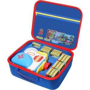 Case Compatible with Little Tikes Story Dream Machine Starter Set, Toys Storage Bag Designed to Organize Storybooks, Audio Player, and Littles Character Collection, Blue&Red (CASE ONLY)