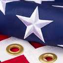 American Flag 3x5 ft for Outside, Heavy Duty USA Longest Lasting, Tough 210D US Flags with Embroidered Stars, Sewn Stripes, Brass Grommets, Indoor/Outdoor All Weather Use