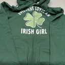 Everyone Loves An Irish Girl Shirt Saint Patricks Day Zip Hoodie (L, Dark Green)