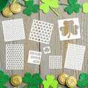 22 Pcs Shamrocks Cookie Stencils for Royal Icing, St Patricks Day Clover & Irish Gnome Templates, Reusable PET Baking Stencils in Assorted Sizes for Cookies, Desserts & Crafts