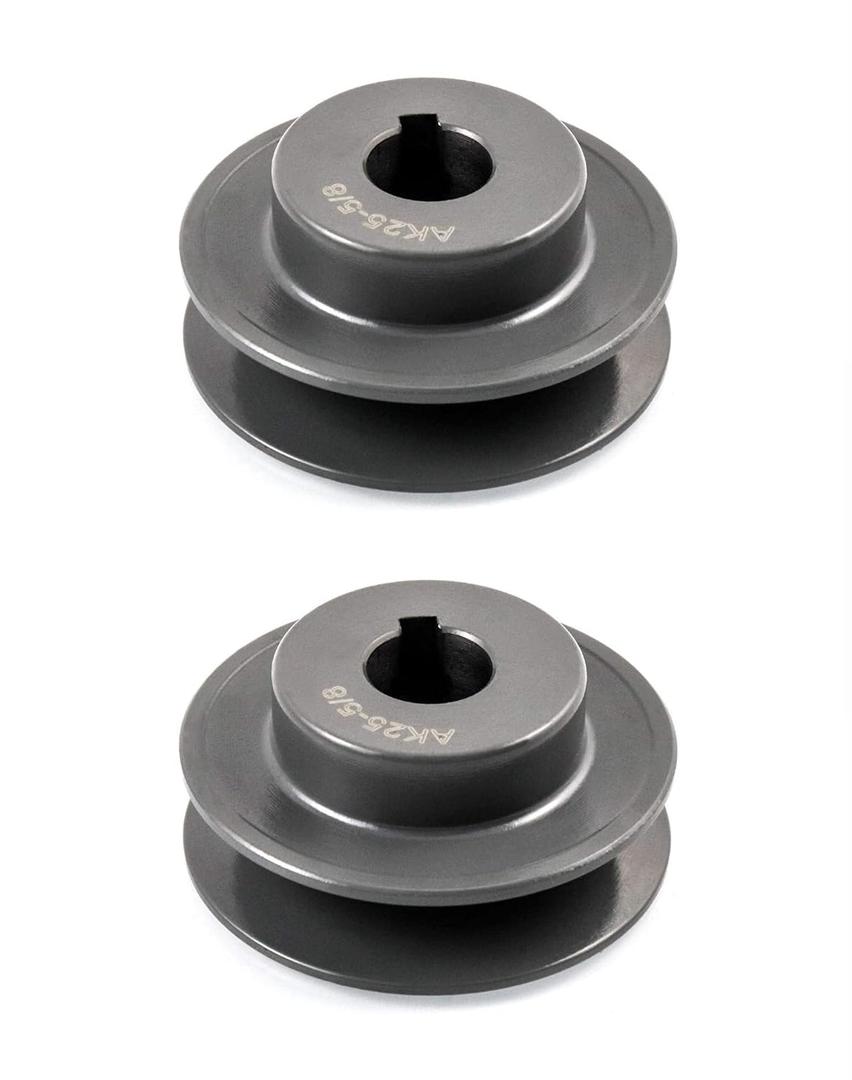 QWORK Single Groove Web Sheaves, 2-1/2"OD 5/8"Bore V-Belt Sheave for V-Belt, 2 Pack