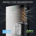 80 Pints Energy Star Dehumidifier Basement Home, Smart Silent Dehumidifier with Drain Hose, 1.32 Gal Water Tank, Intelligent Humidity Control, 24H Timer, for Large Room Bathroom Bedroom