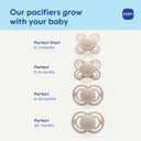 MAM Perfect Baby Pacifier 6-16 Months, Extra Thin Nipple, Developed with Orthodontists, Clinically Proven, Glows in The Dark, BPA-Free Silicone, Pack of 2, Made in Europe