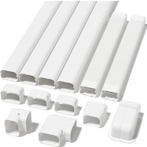 Mini Split Line Set Covers, 4" 17 ft AC Line Hide Cover Kits for Outdoor