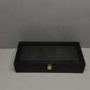 Watch Box Organizer for Men, 10 Slot Watch Display Case With Glass Lid, Wooden Watch Storage Mens Watch Case, Watch Holder Organizer for Men Women -10 Slot, Black