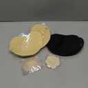 Cmojsk Adhesive Invisible Backless Nipple Covers,2 Pair Black/Beige