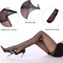 YAGAXI 20D Sheer Tights for Women - 6 Pairs Women's Control Top Pantyhose (Black, S)