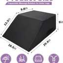 Massage Table Bolster Pillow for Leg Support,Durable 30D Foam with Easy-Clean PUCover,Trapezoidal Elevating Leg Wedge for Physical Therapy 20.4 x 18.5 x 9 Inch(Black)