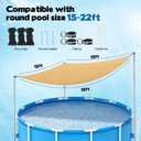 FMOACEN Above Ground Pool Canopy Sunshade Set, 13'x13'x13' Triangular Waterproof Shade Sail with Support Poles and Ground Nails Awning Cover for 15-22 FT Outdoor Basin Deck Garden