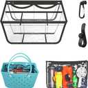 Clear Beach Bag Organizer Compatible with Bogg Bag X Large Size, PVC Insert Divider Liner for XL Bogg Bag Accessories (Clear-Black)