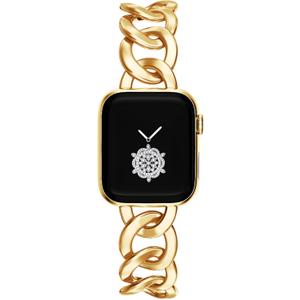 Kolgios 38/40/41/42mm(Series 11/10) Cool Chain Smartwatch Bands Compatible for Apple Watch Bands Series 11/ SE3/10/9/8/7/6 42/44/45/46mm Stylish Replacement Watch Strap for Iwatch S11/10/9/8/7/6 (Gold)