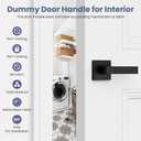 Estmoon 6 Pack Dummy Door Handles, Matte Black Non-Turning Decorative Door Levers for Closets French Double Doors, Single Sided Square Door Handles, Reversible Indoor Handle for Pantry Bifold Doors