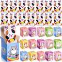 Blueweenly 48 Pcs Welcome Back to School Gifts for Students Mini Stuffed Animal Keychains Bulk Little Plush Toys with Box for First Day of School Classroom Party Gift for Goodie Bag Fillers(Cats)