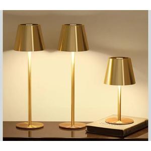 3 Pack Cordless Table Lamp, Portable Battery Operated Lamp with 3 Color Temps and Stepless Dimming, Rechargeable Table Lamp for Dinner, Desk, Cafe, Outdoor (Brushed Gold).