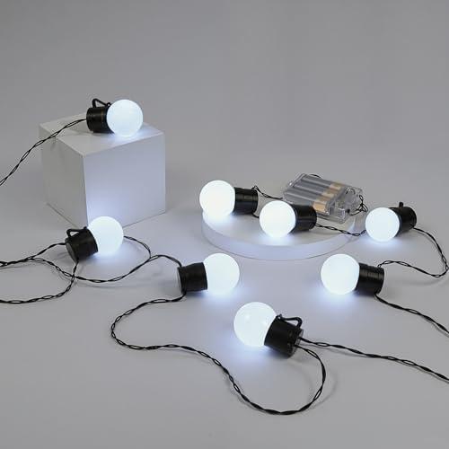 imprsv Battery Operated String Lights for Marquee Light Up Letters Numbers LED 8-Bulb White Indoor Outdoor Cool White Light Bulbs Bedroom Wall Christmas Decor Wedding Birthday Party Decorations