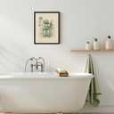 ARPEOTCY Framed Canvas Wall Art, 11x14 Inch Funny Duck in Bathrobe, Humorous Bathroom Wall Decor for Restroom, Toilet, or Powder Room