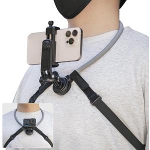 Magnetic Neck Mount for Phone & Action Camera, Neck Cell Phone Holder Mount with Strap POV/Vlog Selfie Hand Free Phones Holder Chest Stand Strap Video Recording for iPhone 17 16 15 14 and All Phones