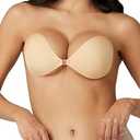 Seamless Convenience Adhesive Bra: Easy On/Off Self Adhesive Silicone Bra, Breathable & Invisible for Everyday Wear Dark Nude, A-C cups
