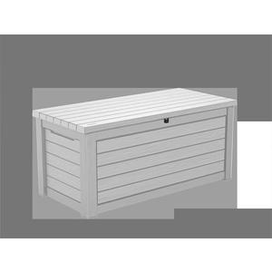 Keter 165 Gallon Weather Resistant Resin Deck Storage Container Box Outdoor Patio Garden Furniture, White