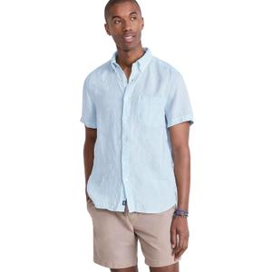 Vineyard Vines Men's Surfside Linen Short-Sleeve Shirt (Aqua Haze,XS)