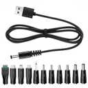 YiKaiEn 5V USB to DC Charging Cable, Universal Power Cord for Toys, Watches, Fan, Speaker, Headset, Monitor, Table Lamp, Phones, LED Light Strip Router, DC 5.5 x 2.1mm with 9 Connector 3.3FT