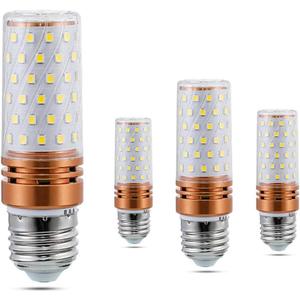 16W E27 LED Corn Light Bulbs (4 Pack)- 80 LEDs 2835 SMD 1300LM Daylight White 6000K Decorative Bulb 130 Watt Equivalent for Home Lighting, Non-Dimmable, AC 120V