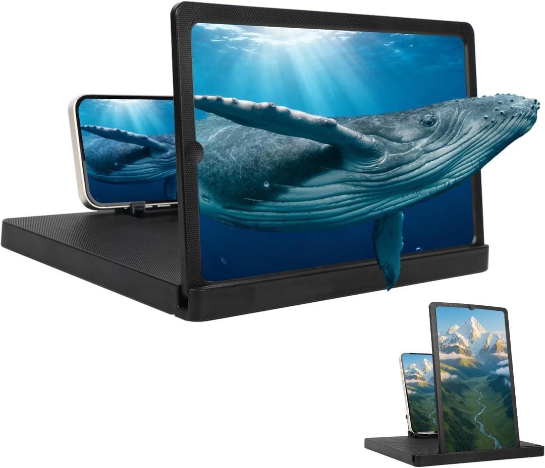 Big Screen Phone Magnifier,Screen Magnifier for Cell Phone,HD Screen Expander,Portable Magnifying Screen,Screen Magnifier Compatible with All Phones (12in)