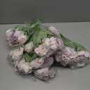 Tigeen Artificial Flowers Artificial Peonies Silk Flowers Faux Peony Fake Peony Silk Hydrangea Bouquet for Wedding Table Centerpiece Floral Vase Decor(Light Purple,12 Bundles)