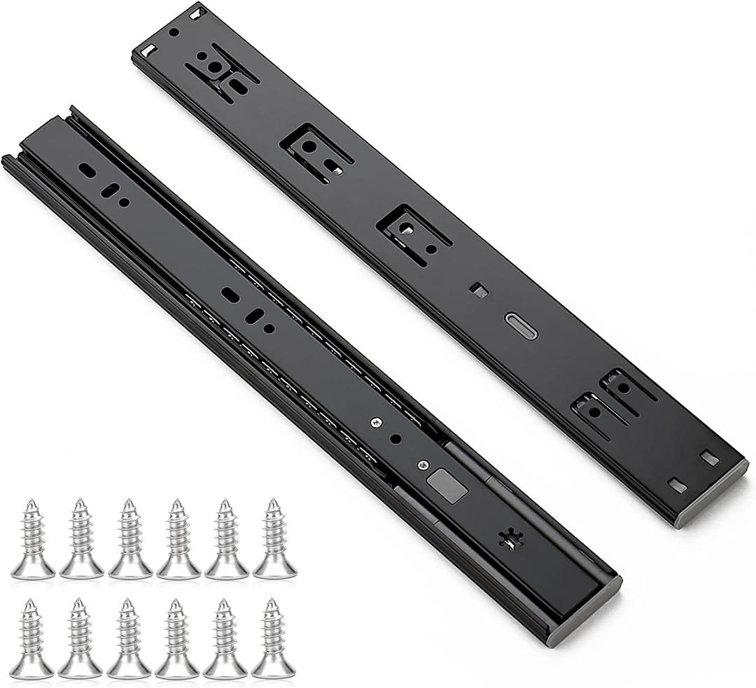 Ravinte 14 Inch Soft Close Drawer Slides 10 Pairs 20 Pack Black Full Extension Ball Bearing Drawer Glide Side Mount