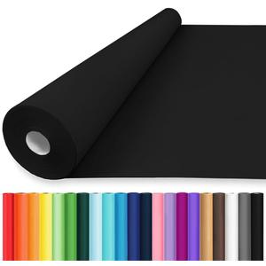 Vanhench 24"x2520"(210') Black Solid Color Wrapping Paper, Art Kraft Construction Paper for Bouquet Flower Crafts, Packing, Poster, Bulletin Board, Floor Covering & Table Runner