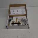 Bathroom Faucet Antique Brass GGStudy 2 Handles 4 Inches Centerset Bathroom Vanity with Drain Assembly and Supply Hose Lavatory Faucet Mixer Double Handle Tap