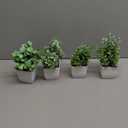 Der Rose 4 Pack Fake Plants Mini Artificial Greenery Potted Plants for Home Decor Indoor Office Table Room Farmhouse Bathroom Decor (Grey)