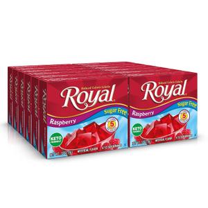 Royal Raspberry Gelatin Dessert Mix , Sugar Free, 0.32-Ounce Box (Pack of 12) (EXP 06/30/25)