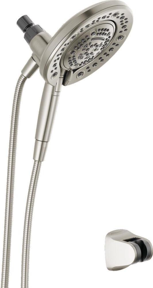 Delta Faucet 7-Setting In2ition Dual Shower Head with Handheld Spray, Brushed Nickel Shower Head with Hose, Showerheads & Handheld Showers, Handheld Shower Heads, Satin Nickel 75687DSN