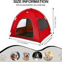 Red, Large Cat & Dog Waterproof Tent House - Washable Indoor/Outdoor Bed, Cave Nest for Small Pets
