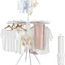 Anti-Tip Foldable Clothes Drying Rack with 4-Leg Stable 2-Layer Structure