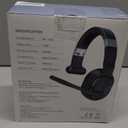 COSMUSIS Trucker Bluetooth Headset with Dongle, Wireless Headsets with Noise Cancelling Microphone, 50+Hrs HD Talktime Bluetooth Headphones with Detachable Earpad/Single+Dual Mode for Office/Driving