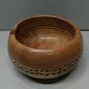 SAMHITA Acacia Wood Yarn Bowl Holder |Handmade Crocheting Accessories and Supplies Organizer (7" x 7" x 4")