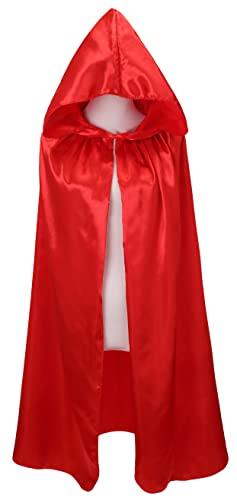 VGLOOK Kids Halloween Costumes Christmas Cloak with Hood 5-7 Years red 80