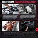 BDFHYK 902-847 Upgrade Aluminium Coolant Thermostat Housing Assembly Compatible with Hummer H3 H3T, compatible with Chevy Colorado, compatible with GMC Canyon 2.8L 2.9L 3.5L 3.7L Replace 12622316