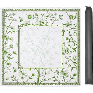 Green Printed Mahjong Mat (31.5x31.5) with Black Carrying Bag, Anti-Slip, Noise-Reducing, Mahjong Table Mat for Mah-jongg,Poker, Board Games, Dominoes, and Card