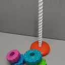 Baby Spinning Stacking Toys, 1-3 Rainbow Ring Stacker Montessori Toys for Babies, Sensory Toys for Toddlers, Christmas and Birthday Gifts Suitable for Boys and Girls (14 inches)